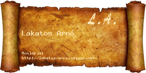 Lakatos Arnó névjegykártya